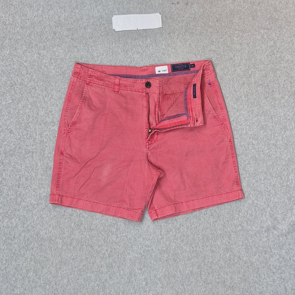 Vineyard‎ Vines Men Shorts 32 Pink Chino Twill ISLAND SHORT Button Zipper 7"